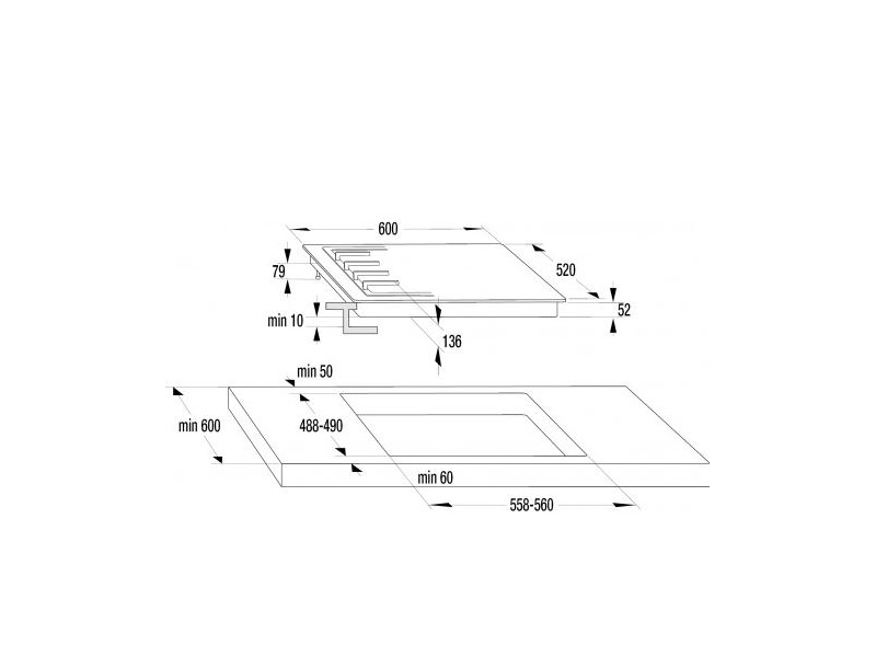 Gorenje G641EXB Beépíthető gáz főzőlap