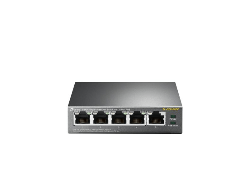 TP-Link SG1005P 5-Portos gigabites asztali switch 4 PoE porttal