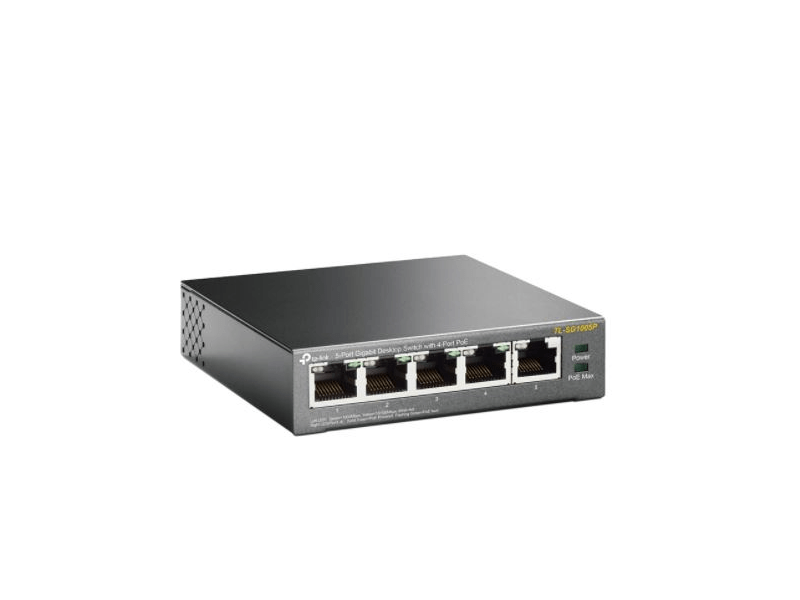 TP-Link SG1005P 5-Portos gigabites asztali switch 4 PoE porttal