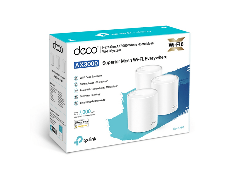 TP DECO X60 AX3000 Egész Otthont Lefedő Mesh Wi-Fi 6 Rendszer