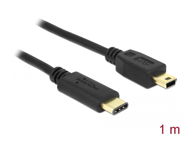 Delock 83603 USB Type C - USB Mini-B kábel, 1m