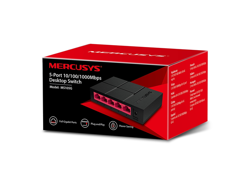 Mercusys MS105G 5-Port 10/100/1000Mbps Asztali Switch