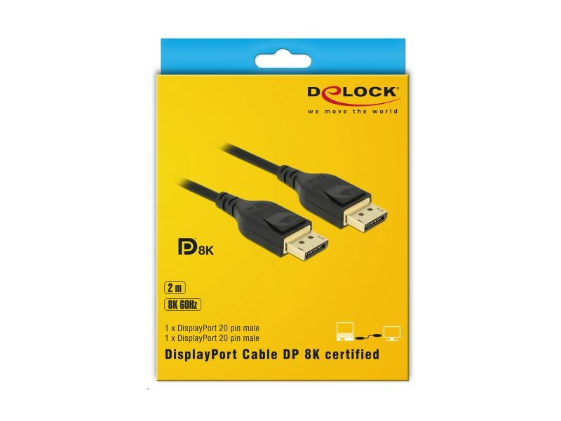 Delock 85660 DisplayPort 8K kábel, 2 m