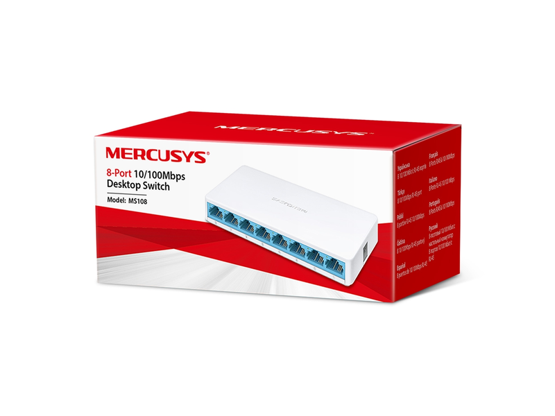 Mercusys MS108 8-Port 10/100Mbps Asztali Switch