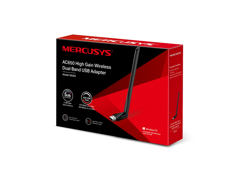 Mercusys MU6H AC650 Kétsávos USB Wi-Fi adapter