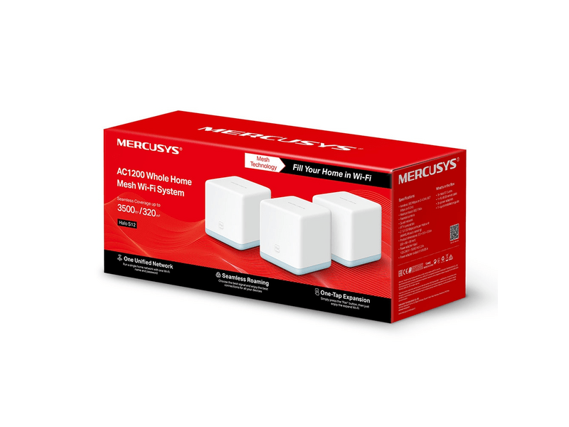Mercusys Halo S12 AC1200 Mesh 3-Pack Wi-Fi rendszer