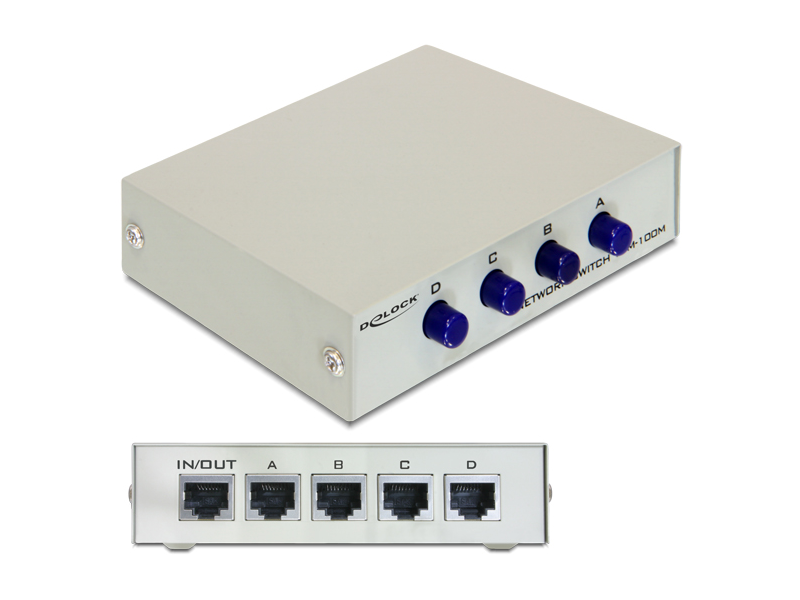 Delock 87588 Manuális 10/100 Mbps 4 portos RJ45-kapcsoló