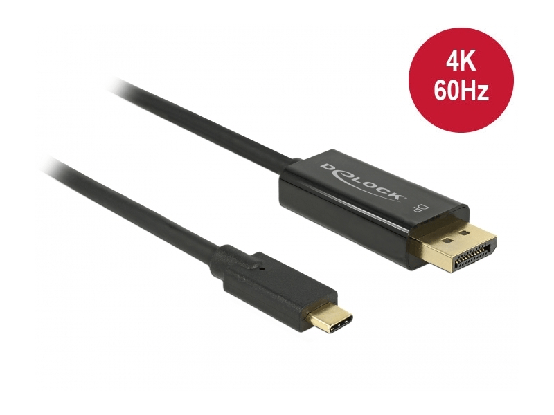 Delock 85256 Kábel USB Type-C™ - DisplayPort, 4K 60 Hz, 2 m, fekete
