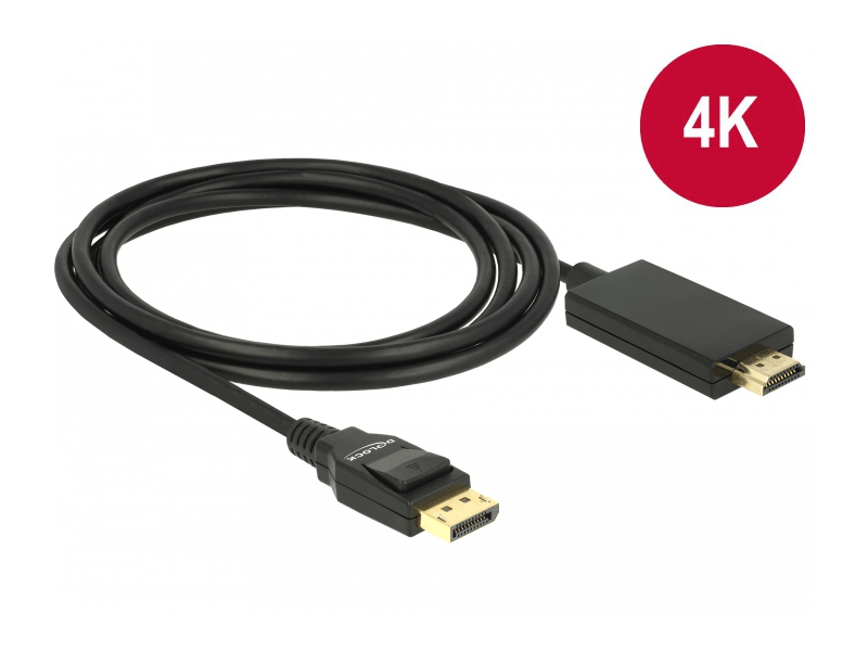 Delock 85317 Kábel DisplayPort 1.2 - HDMI-A 4K, 30 Hz, 2 m, fekete