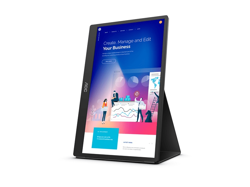 AOC 16T2 15,6” Hordozható Érintőképernyős IPS monitor