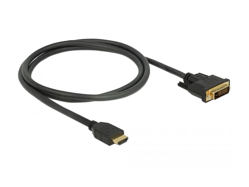 Delock 85652 HDMI - DVI 24+1 kétirányú kábel, 1 m