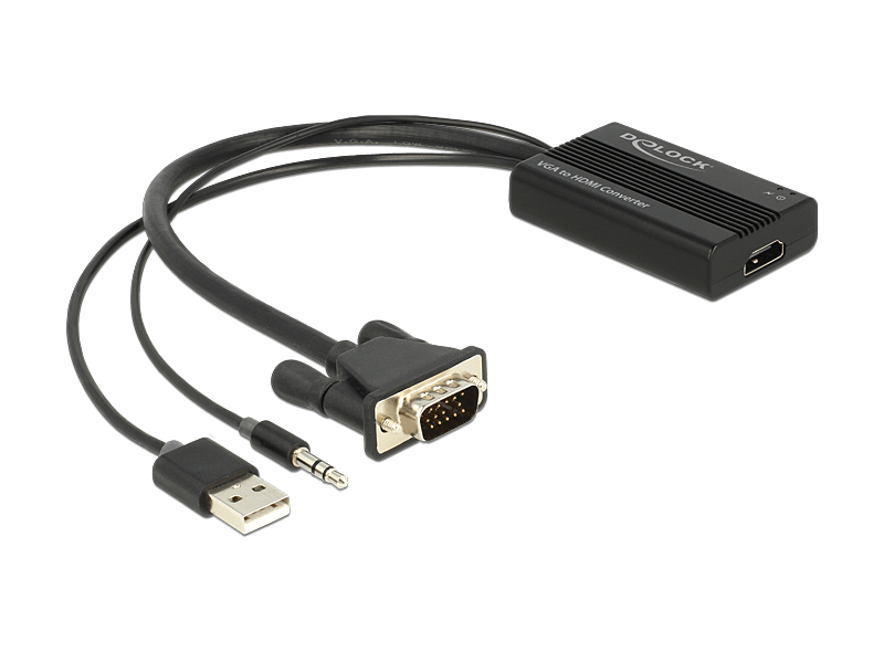 Delock 62597 VGA - HDMI átalakító audió funkcióval