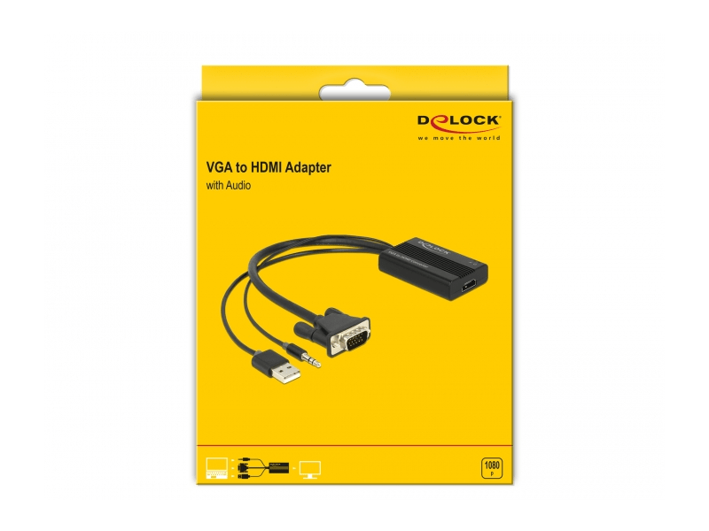 Delock 62597 VGA - HDMI átalakító audió funkcióval