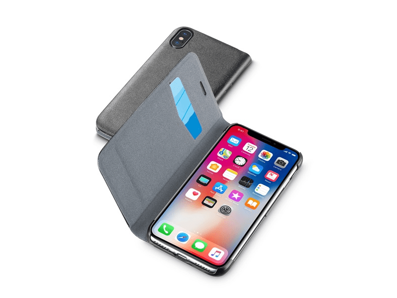 CellularLine Book Essential iPhone X Telefon tok, Fekete