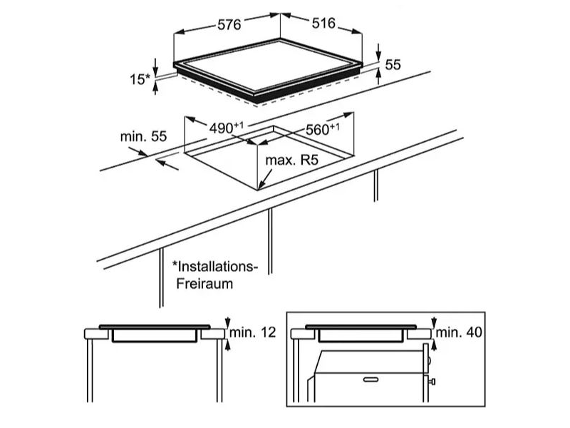 AEG HK634150XB Beépíthető félindukciós főzőlap, 60 cm