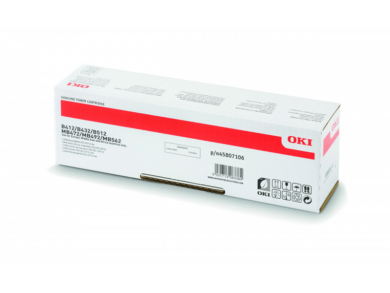 Oki 45807106 Toner, fekete