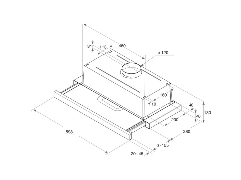Whirlpool AKR 750 G SD Beépíthető teleszkópos páraelszívó szatén-ezüst