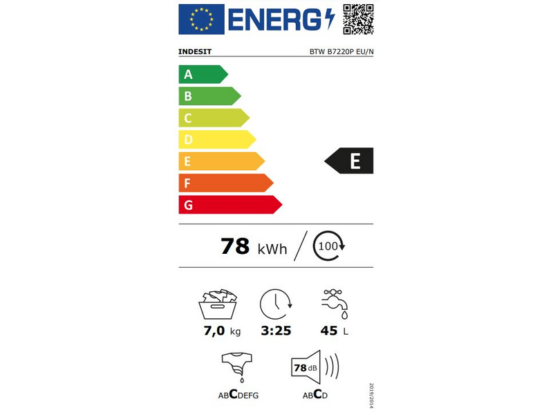 Indesit BTW B7220P EU/N felültöltős mosógép