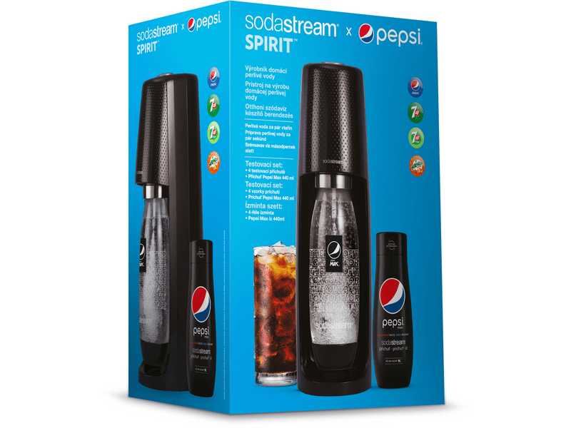 SodaStream Spirit szódagép, fekete + Pepsi Megapack