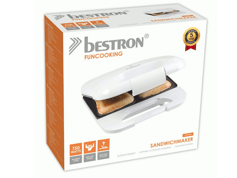 Bestron ASM750W Szendvicssütő, fehér