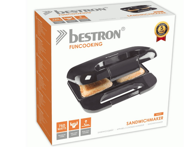 Bestron ASM750Z Szendvicssütő, fekete