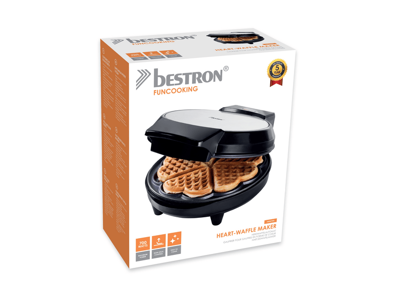 Bestron AWM700S Gofrisütő, szív alakú
