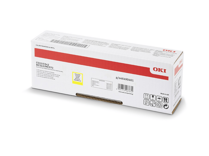 Oki 46490401 Nyomtató toner, sárga
