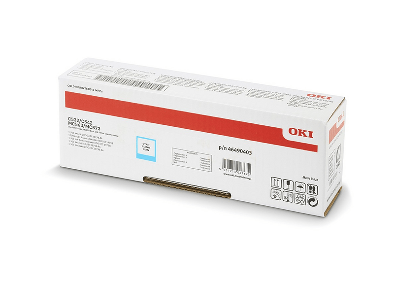 OKI 46490403 Nyomtató toner, ciánkék