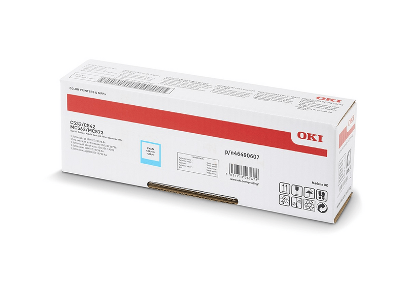 Oki 46490607 Toner, ciánkék