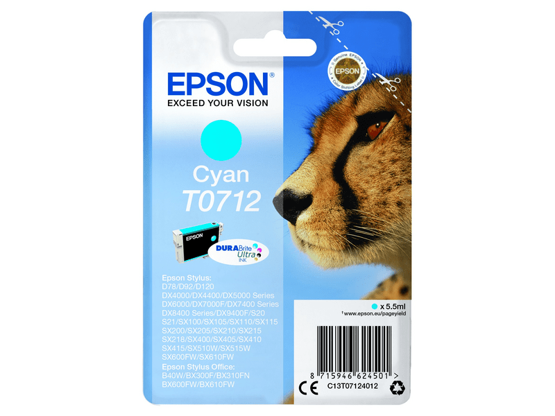 Epson T0712 Nyomtató tintapatron, cián