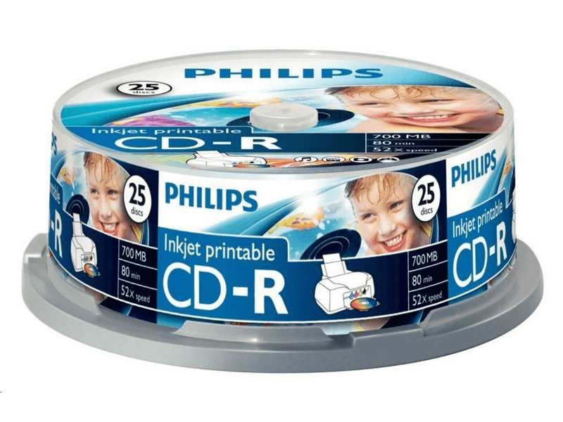 Philips CD-R Nyomtatható 700 MB, 25 db