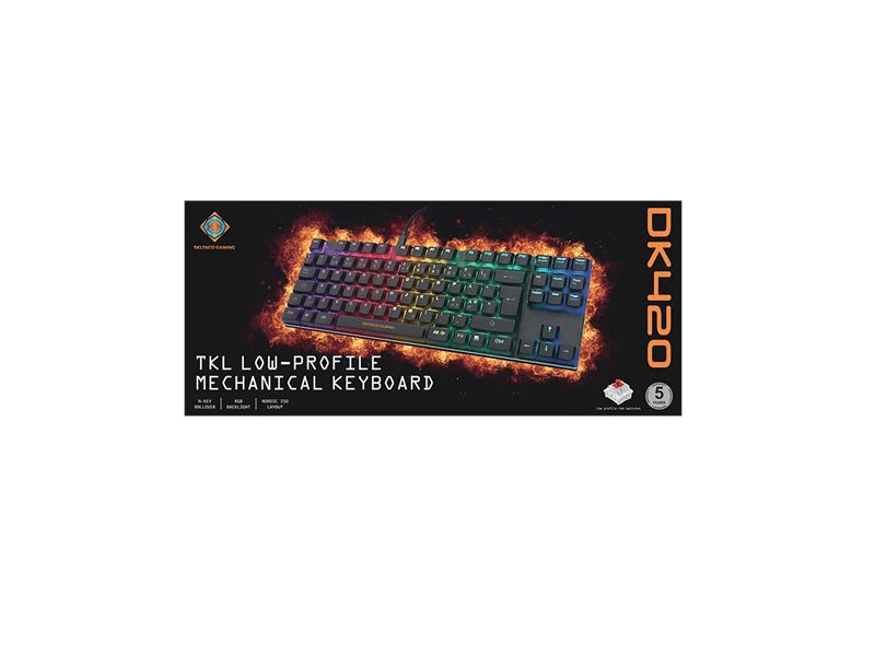 Deltaco GAM-111 RGB Mechanikus Gamer billentyűzet, fekete