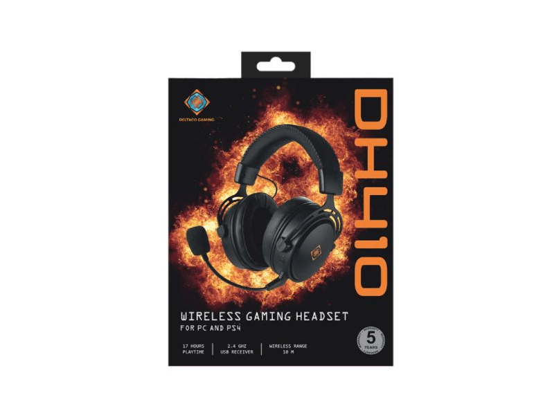 Deltaco GAM-109 Vezeték nélküli Gamer Headset, fekete