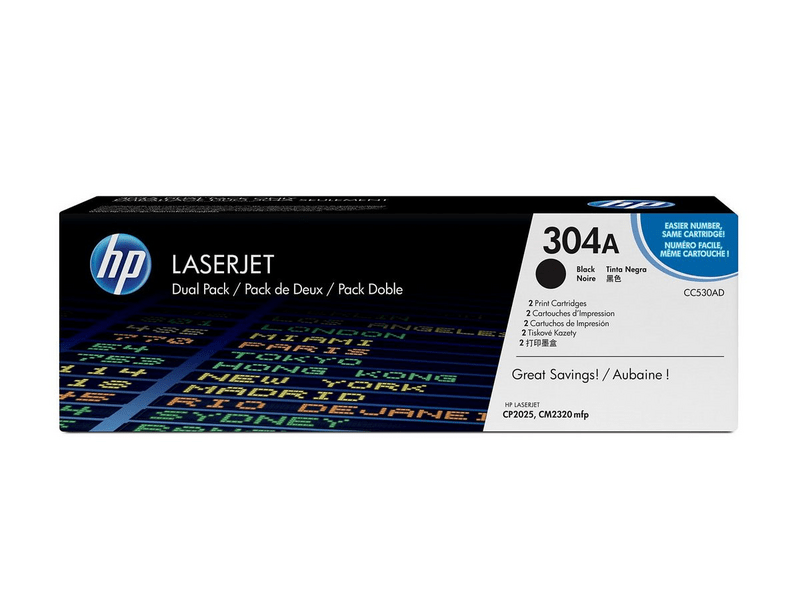 HP 304a fekete 2 darabos eredeti toner csomag (CC530AD)
