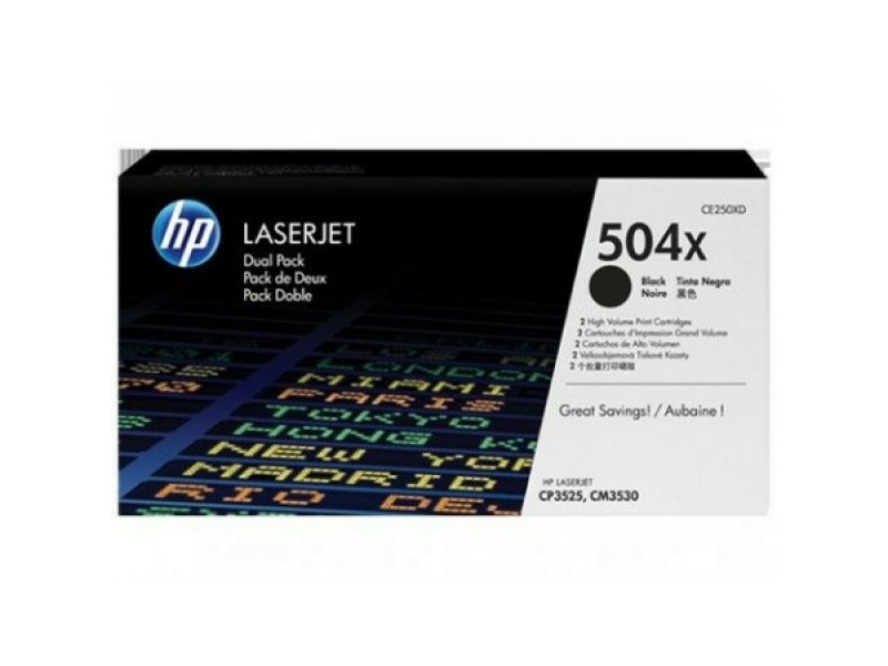 HP 504x fekete 2 darabos eredeti toner csomag (CE250XD)
