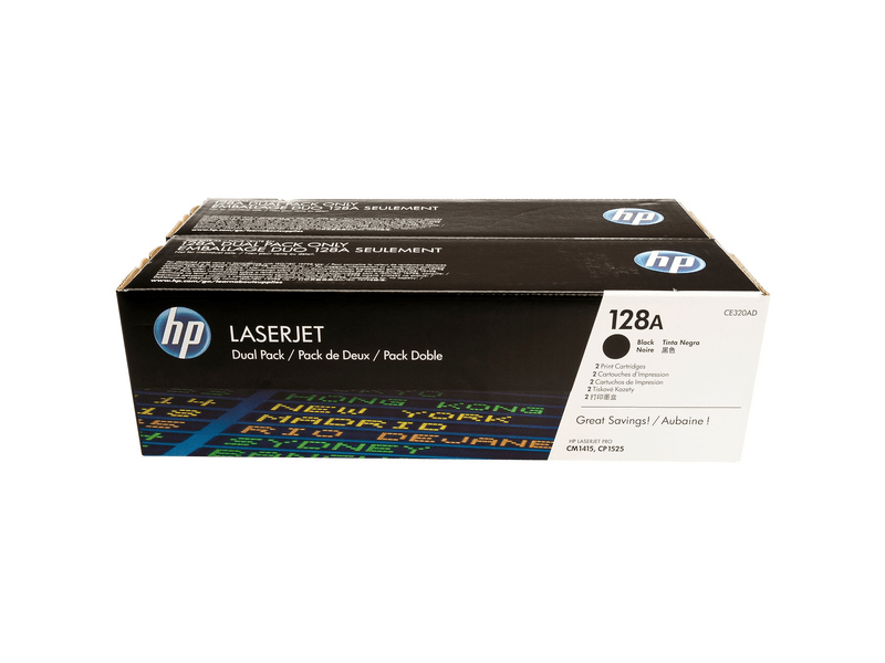 HP 128a fekete 2 darabos eredeti toner csomag (CE320AD)
