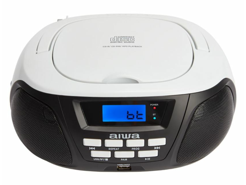 Aiwa BBTU-300BW Hordozható CD lejátszó, fehér
