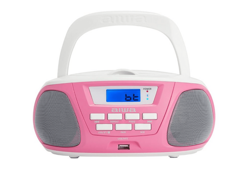 Aiwa BBTU-300BW Hordozható CD lejátszó, rózsaszín