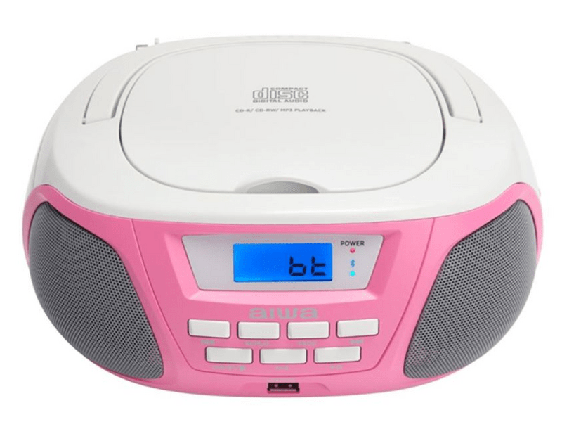 Aiwa BBTU-300BW Hordozható CD lejátszó, rózsaszín