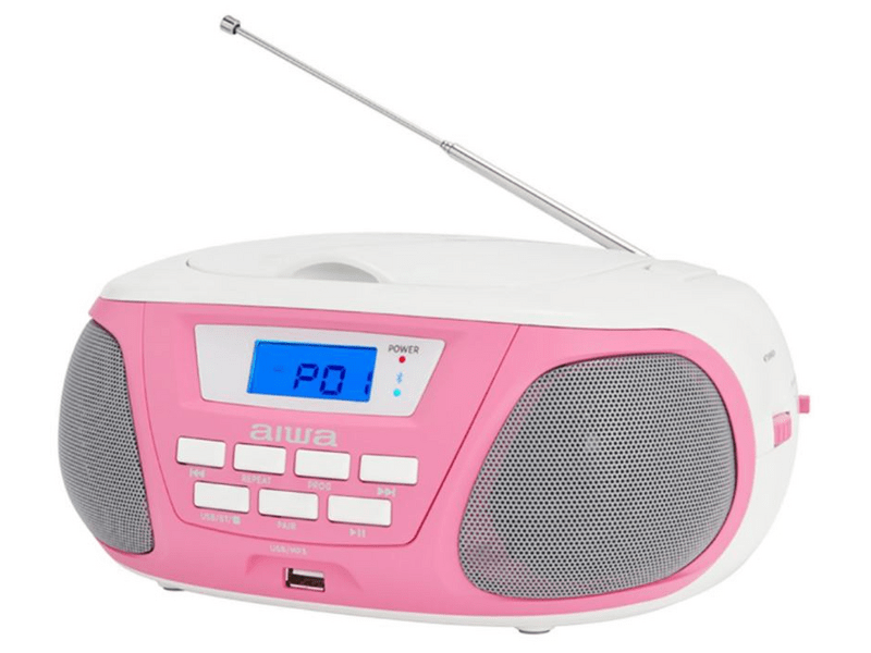 Aiwa BBTU-300BW Hordozható CD lejátszó, rózsaszín
