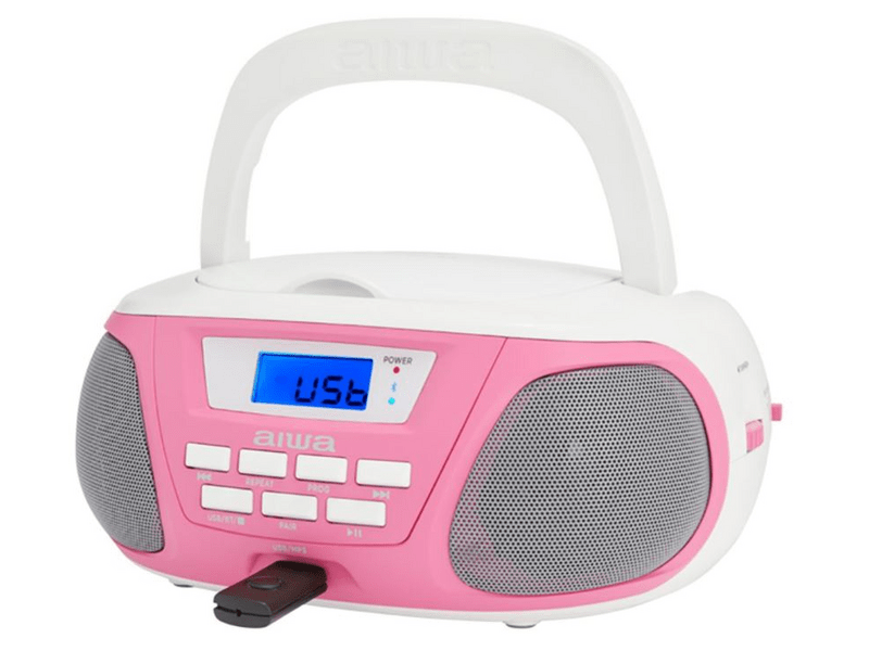 Aiwa BBTU-300BW Hordozható CD lejátszó, rózsaszín