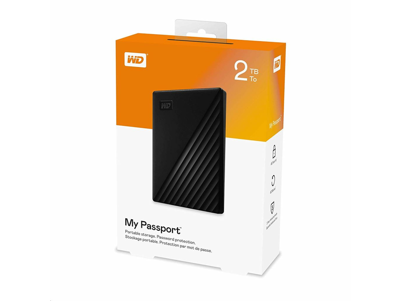 WD My Passport HDD 2TB, USB 3.2 Gen1, fekete (WDBYVG0020BBK)