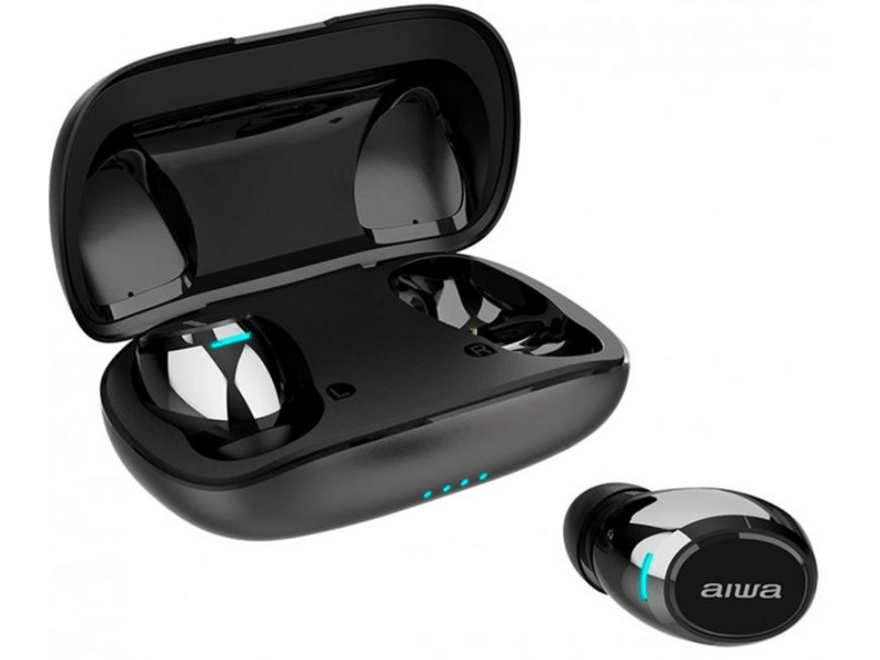 Aiwa EBTW-850 vezeték nélküli fülhallgató tokkal, fekete