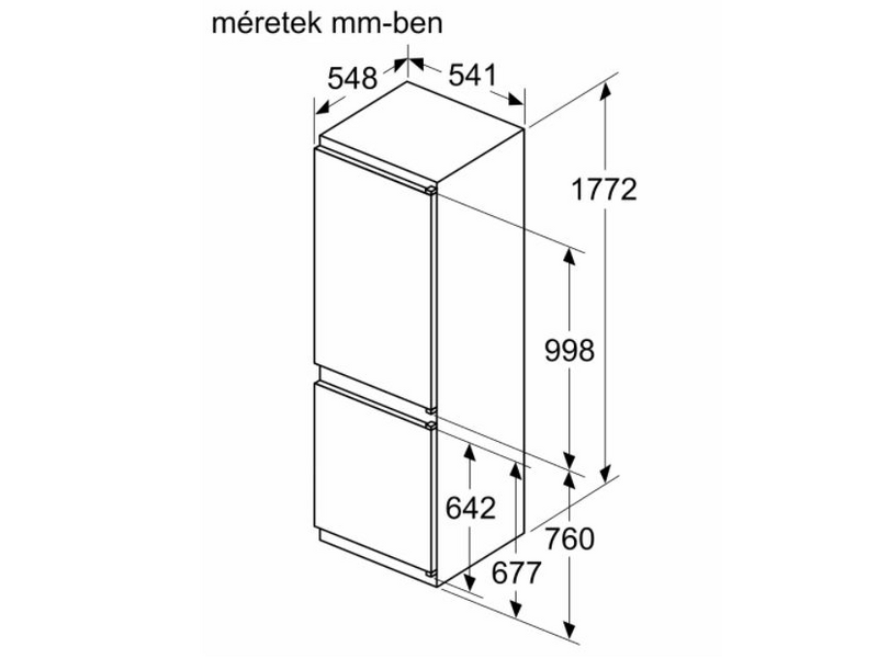 Bosch KIV865SF0 Beépíthető alulfagyasztós hűtőszekrény