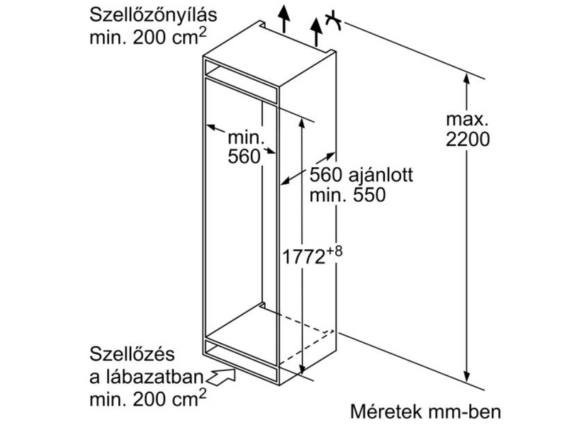 Bosch KIV865SF0 Beépíthető alulfagyasztós hűtőszekrény