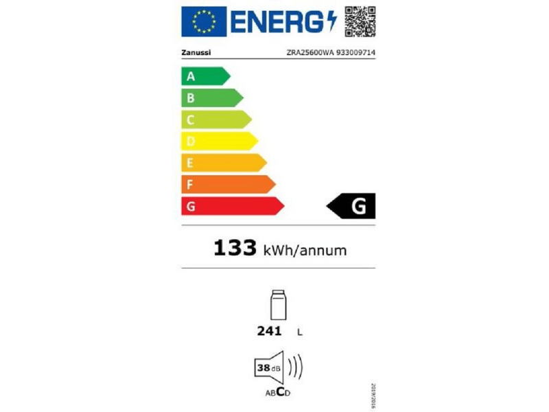 Zanussi ZRA25600WA Hűtőszekrény, 125 cm