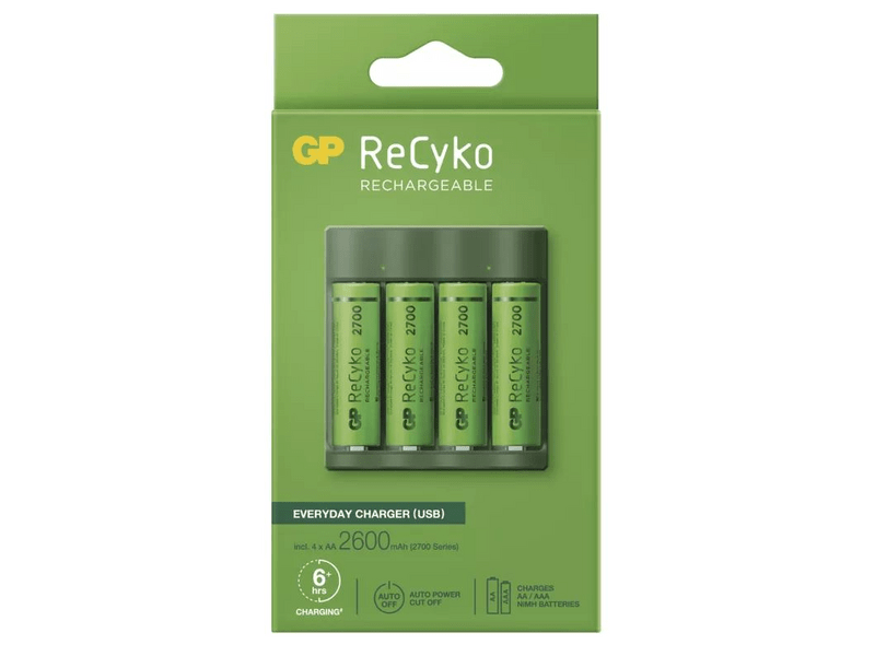 GP B52427U USB Adapter Everyday B421+4xAA GP ReCyko 2700mAh Akkumulátor töltő