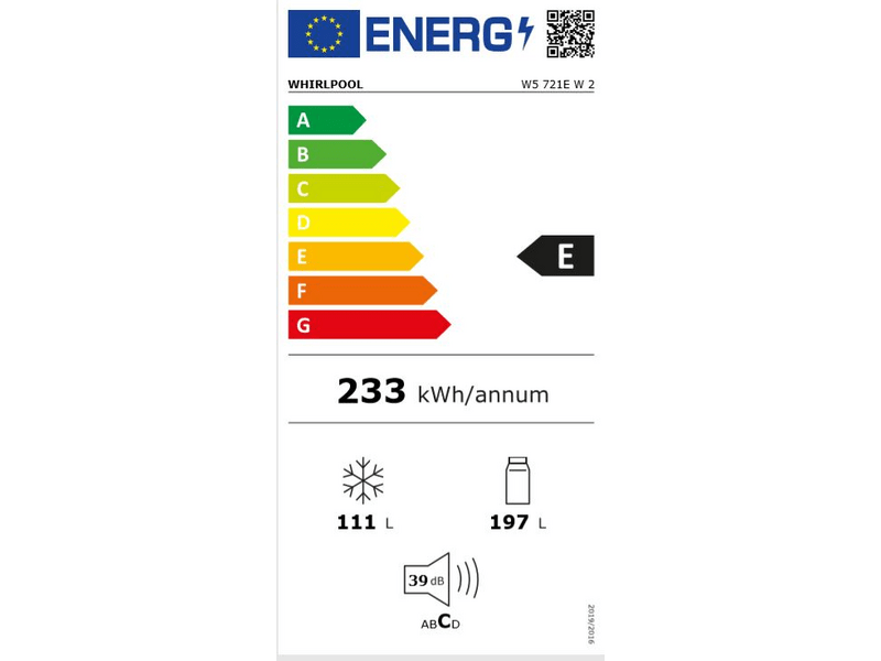 Whirlpool W5 721E W 2 Alulfagyasztós kombinált hűtőszekrény
