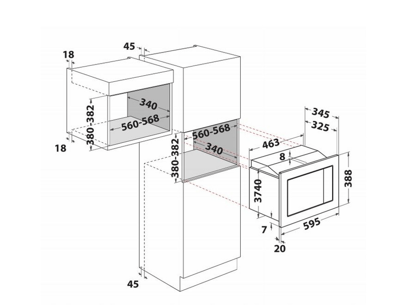 WHIRLPOOL AMW 1401 IX Beépíthető mikrohullámú sütő