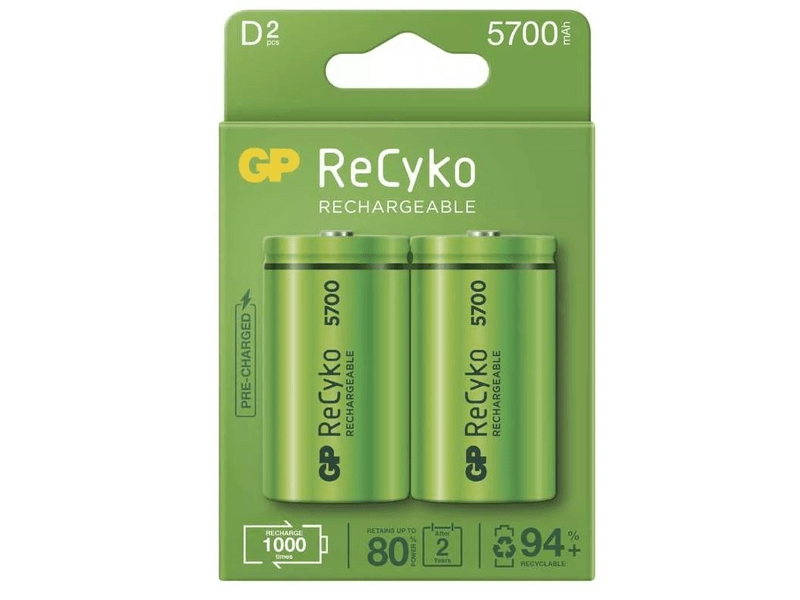 GP B2145 ReCyko NiMH Akkumulátor HR20 (D) 5700mAh, 2db